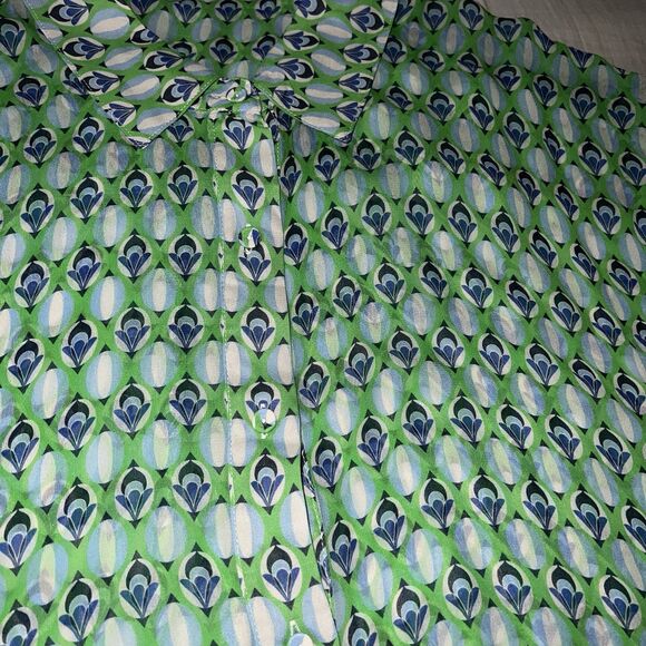 Favorite Daughter The Friday Shirt Retro Mosaic Print Button Front Blouse XL - Picture 4 of 8